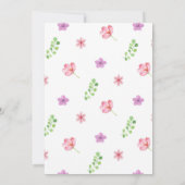 Baby Dinosaur Girl Blume Einladung (Rückseite)