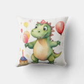Baby Dinosaur Girls Geburtstag Kissen (Rückseite)