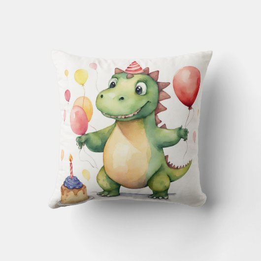 Baby Dinosaur Girls Geburtstag Kissen (Rückseite)