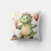 Baby Dinosaur Girls Geburtstag Kissen (Vorderseite)