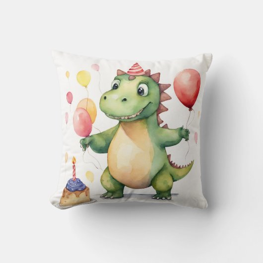 Baby Dinosaur Girls Geburtstag Kissen (Vorderseite)