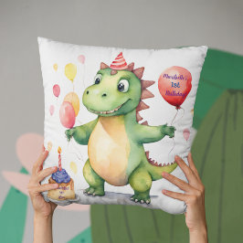 Baby Dinosaur Girls Personalisiert Geburtstag Kissen