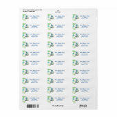 Baby Dinosaur Green und Blue Return Address Label (Vorne)