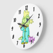 Baby Dinosaur Große Wanduhr (Winkel)