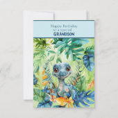 Baby Dinosaur Happy Birthday Special Grandson Karte (Vorderseite)