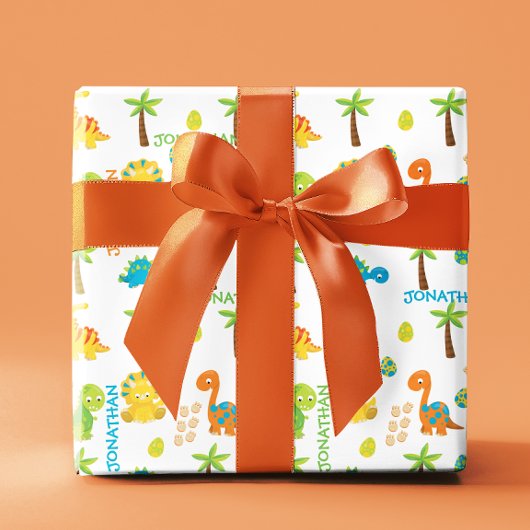 Baby Dinosaur Jurassic Personalisiert Geschenkpapier