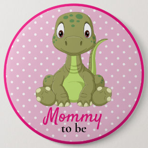 Baby Dinosaur Mommy T rex Pink Baby Duschknopf Button