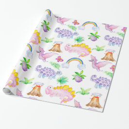 Baby Dinosaur Pastel Colors Niedlich Geschenkpapier