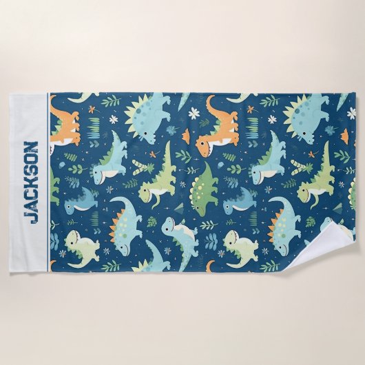 Baby Dinosaur Pattern Strandtuch (Vorderseite)