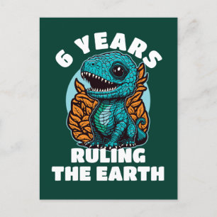 Baby Dinosaur sechs Jahre alt Geburtstag Postkarte