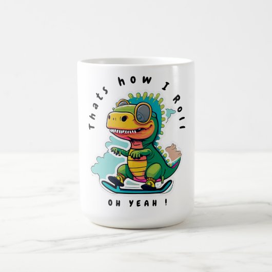 Baby Dinosaur Skaten | So Roll Kaffeetasse (Mittel)