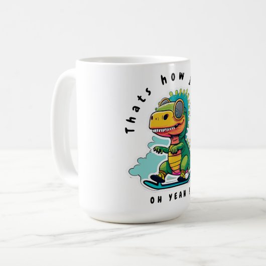 Baby Dinosaur Skaten | So Roll Kaffeetasse (Vorderseite Links)
