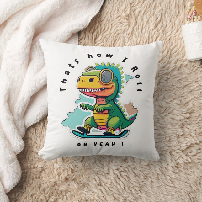 Baby Dinosaur Skaten | So Roll Kissen (Decke)