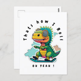 Baby Dinosaur Skaten | So Roll Postkarte