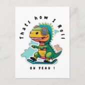 Baby Dinosaur Skaten | So Roll Postkarte (Vorderseite)