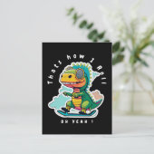 Baby Dinosaur Skaten | So Roll Postkarte (Stehend Vorderseite)