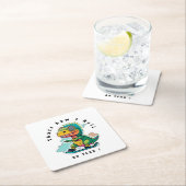 Baby Dinosaur Skaten | So Roll Rechteckiger Pappuntersetzer (Vor Ort)