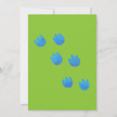 Baby Dinosaur Stomp auf Über-Geburtstag-Party Einladung (Rückseite)