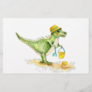 Baby Dinosaur T-Rex am Strand Briefpapier