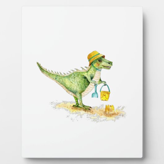 Baby Dinosaur T-Rex am Strand Fotoplatte (Vorderseite)