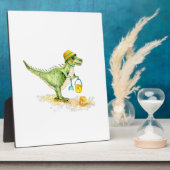 Baby Dinosaur T-Rex am Strand Fotoplatte (Seite)