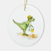 Baby Dinosaur T-Rex am Strand Keramik Ornament (Links)