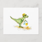 Baby Dinosaur T-Rex am Strand Postkarte (Vorderseite)