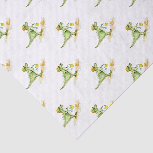 Baby Dinosaur T-Rex am Strand Seidenpapier (Ausschnitt)