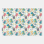Baby-Dinosaur Teal-Dino-Geschenkpapier-Bundle-Set Geschenkpapier Set (Vorderseite 2)
