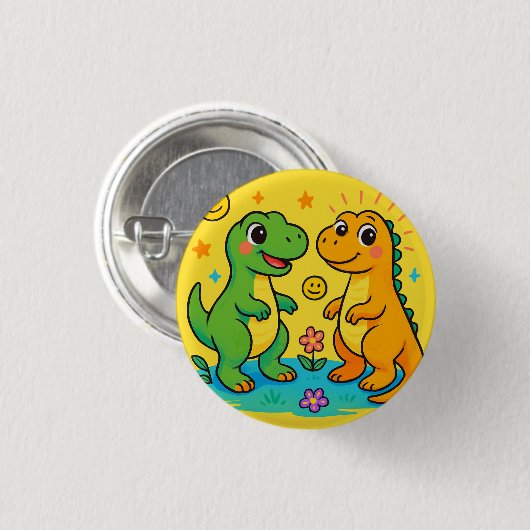 Baby Dinosaur-Themed Button (Vorne & Hinten)