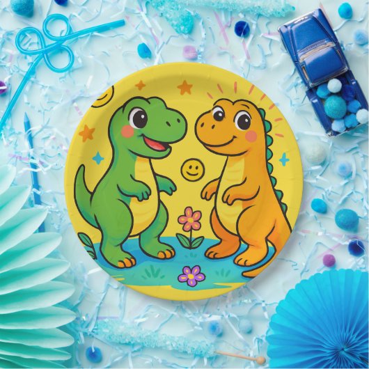 Baby Dinosaur-Themed Paper-Teller Pappteller (Party)