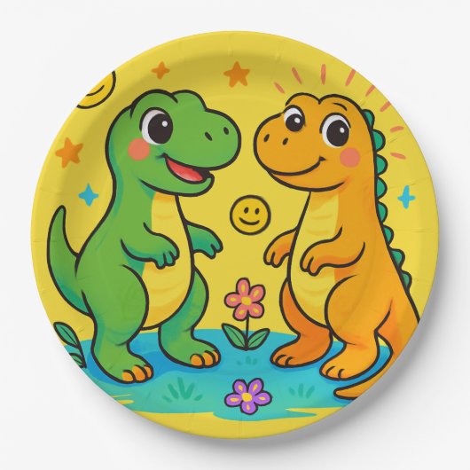 Baby Dinosaur-Themed Paper-Teller Pappteller (Vorderseite)