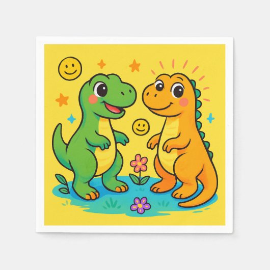 Baby Dinosaur-Themed Serviette (Vorderseite)