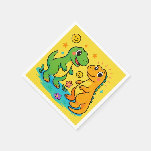 Baby Dinosaur-Themed Serviette (Ecke)
