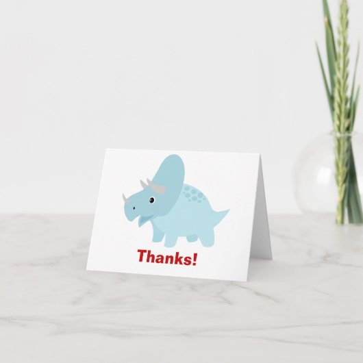 Baby Dinosaur Triceratops Thank you card Dankeskarte (Vorderseite)