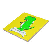 Baby Dinosaur Zeichnend Custom Fliese (Seite)