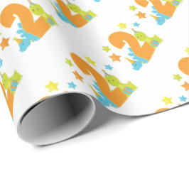 Baby-Dinosaurier-2. Geburtstags-Packpapier Geschenkpapier