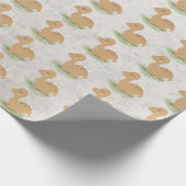 Baby Dinosaurier auf Blätterwaschpapier Geschenkpapier (Ecke)