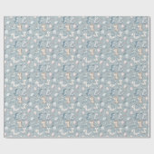 Baby-Dinosaurier auf blau Geschenkpapier (Flach)