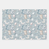 Baby-Dinosaurier auf blau Geschenkpapier Set (Vorderseite)