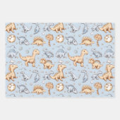 Baby-Dinosaurier auf blau Geschenkpapier Set (Vorderseite 3)