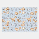 Baby-Dinosaurier auf blau Geschenkpapier Set (Vorderseite)