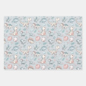 Baby-Dinosaurier auf blau Geschenkpapier Set (Vorderseite)