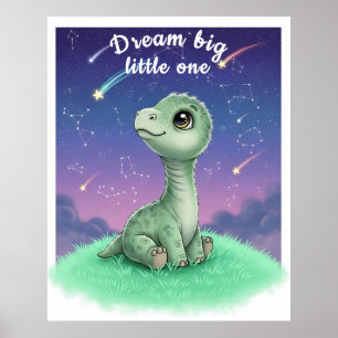 Baby Dinosaurier auf Night Sky, Kinderzimmer indiv Poster