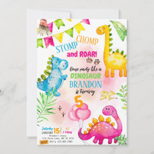 Baby Dinosaurier Birthday Einladung