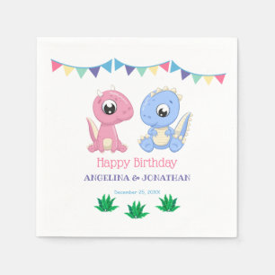 Baby Dinosaurier Boy and Girl Joint Geburtstag Serviette