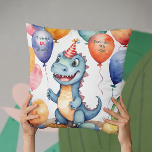 Baby Dinosaurier Boys Personalisiert Geburtstag Kissen