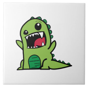 Baby Dinosaurier Cartoon Fliese
