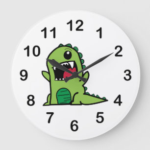 Baby Dinosaurier Cartoon Große Wanduhr
