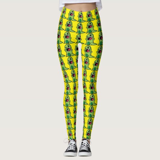 Baby Dinosaurier Cartoon Leggings (Vorderseite)
